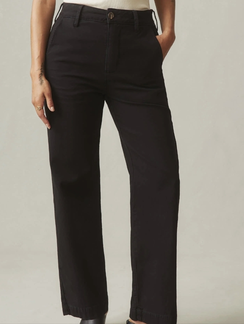 American Giant Wide Leg Pocket Pants Black NWOT